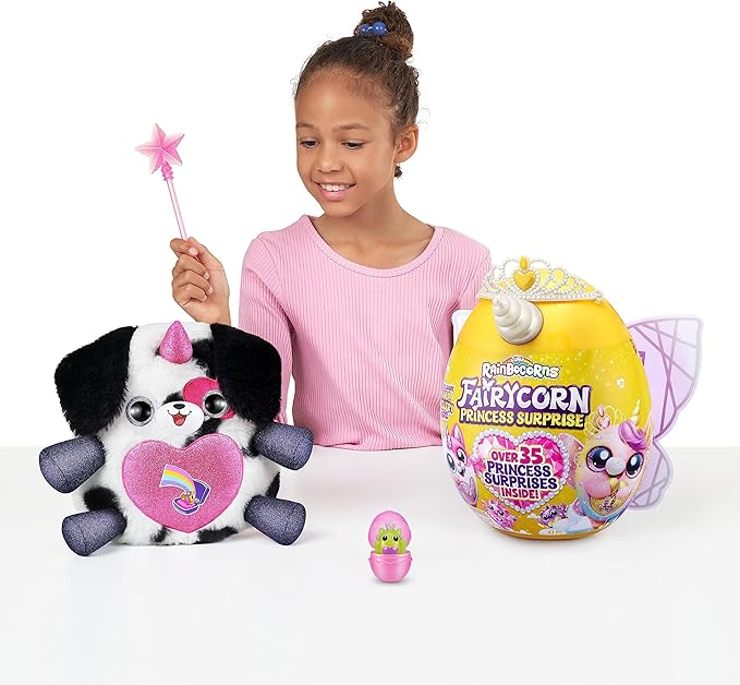 راينبوكورنز Rainbocorns Fairycorn Princess Series 6 Royalle the Dalmatian- Collectible Plush - Magical Fairy Princess Surprises, Cuddle Plush Stuffed Animal, Stickers (Dalmatian) - Pink Wing - Image 2